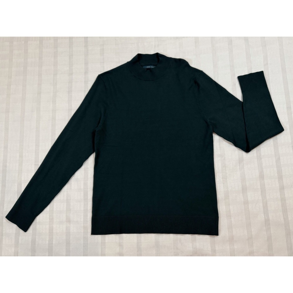 Perry Ellis Men's Long Sleeve Mock Neck Pullover Sweater Dark Sea Green-Medium